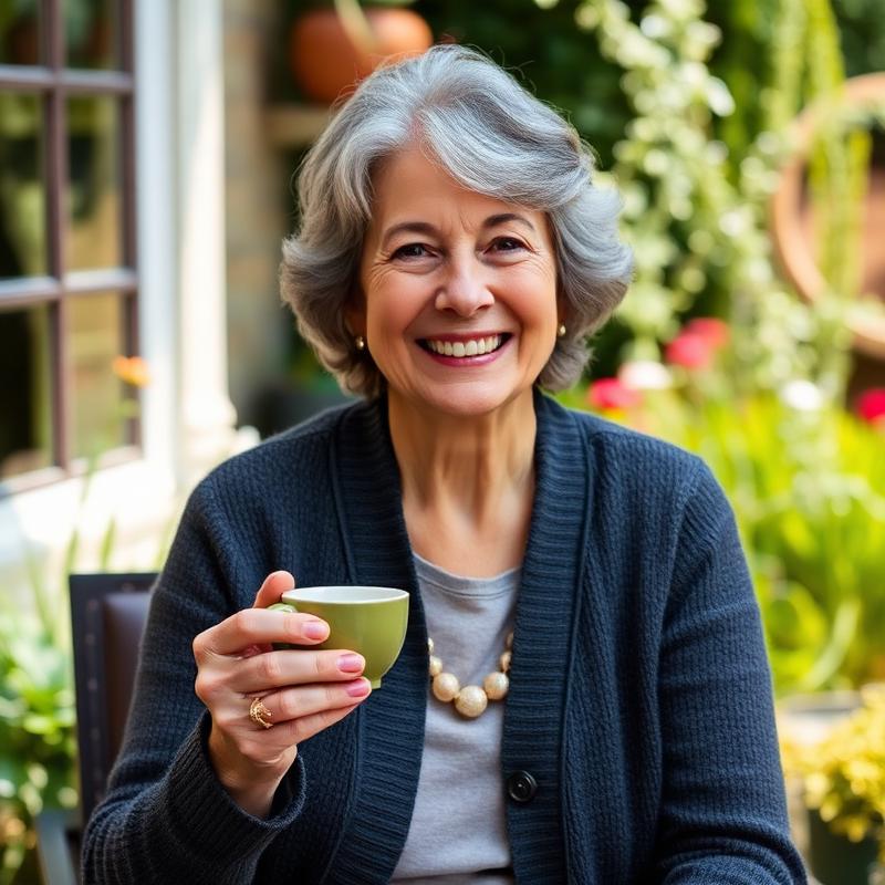 Margaret from Surrey, a happy British senior